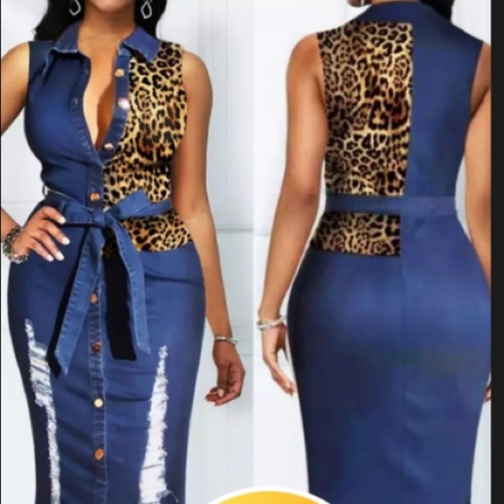 Blue Jean cheetah print dress